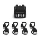 USB Charging Bundle (4-Port with USB A-C Cables)