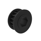 18T x 9mm Wide Double Flange Aluminum Pulley (HTD 5mm, 1/2” Hex Bore)