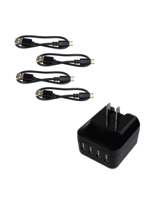 USB Charging Bundle (4-Port with USB A-C Cables) (228-8062)